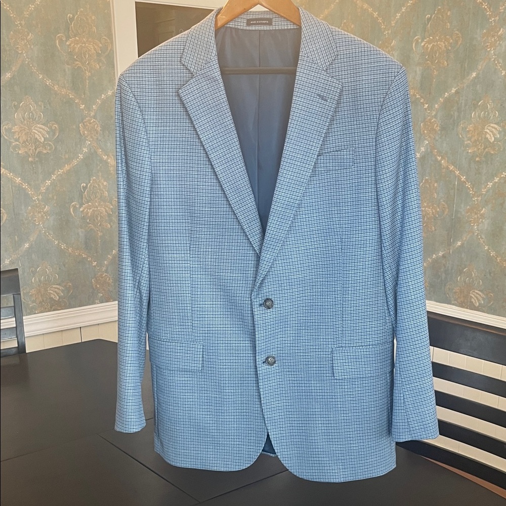 Stafford Light Blue Patterned Blazer